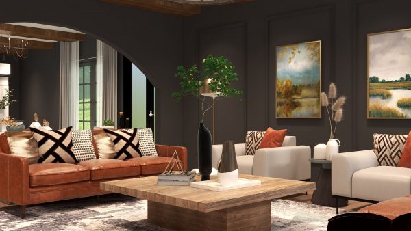 Everett's Moody Transitional Living Room - Image 6