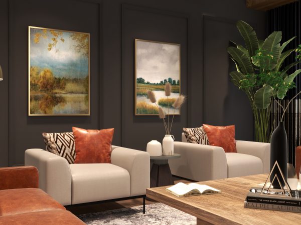 Everett's Moody Transitional Living Room - Image 8