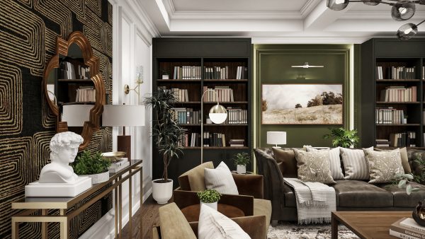 Liam's Moody Transitional Living Room - Image 10