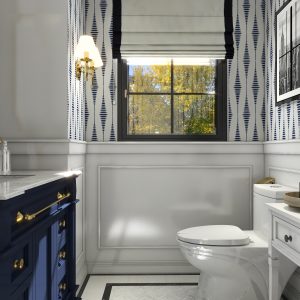Clara's Classic Blue & White Powder Room